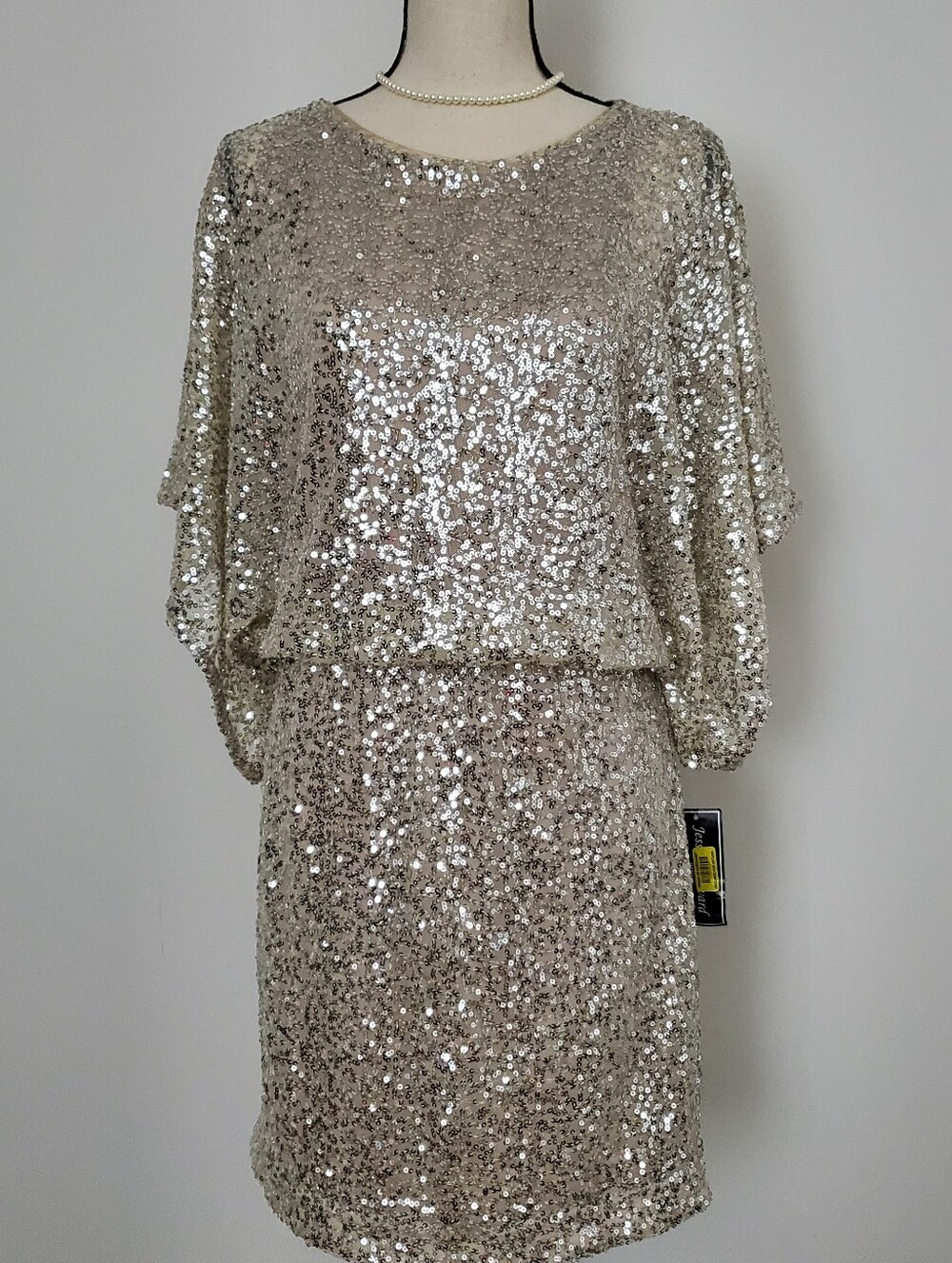Jessica Howard Silver Sequin Mini Dress Size 10P